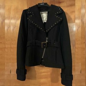 Guess jacket women small Motorcycle Style Pea coat